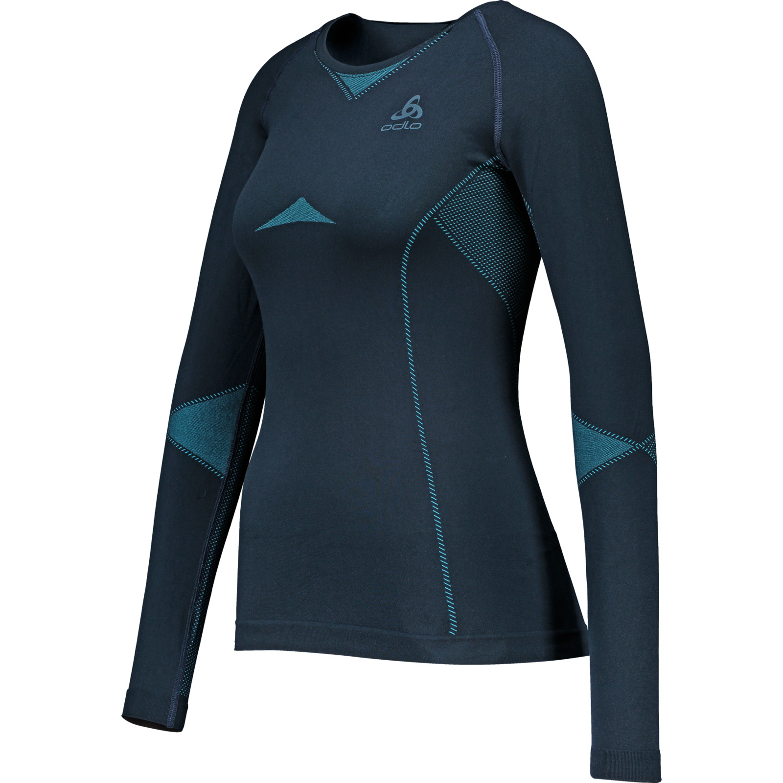 Odlo Performance Damen-Thermolangarmshirt Warm L, blau