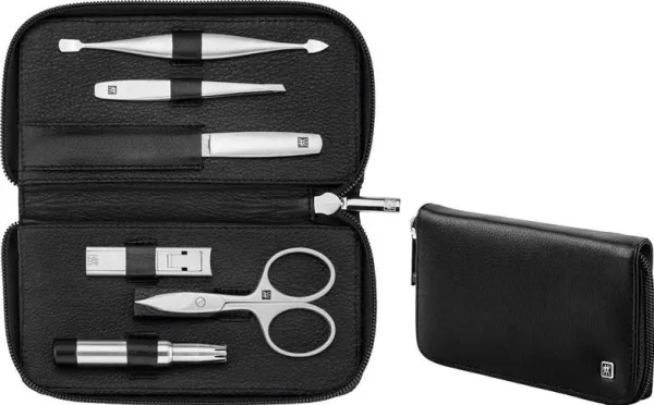 Zwilling travel Zwilling Twinox sort, læderetui, 6 dele