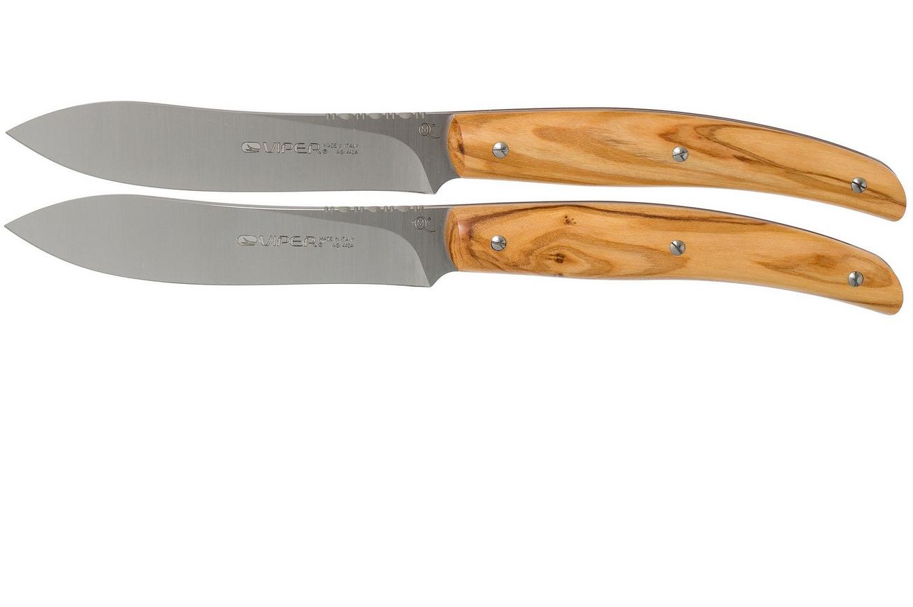 Viper Costata steakmessenset olijfhout 2-delig, VT7502-02UL