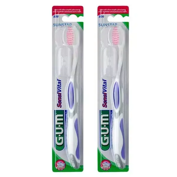 Escova de dentes Gum nº 509 Specific SensiVital Ultra Soft, pacote com 2 unidades.
