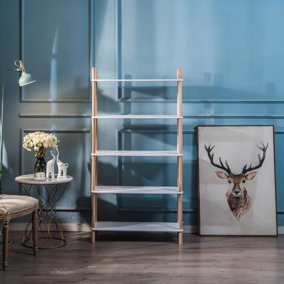 Etagère in Scandinavische stijl van massief wit grenen