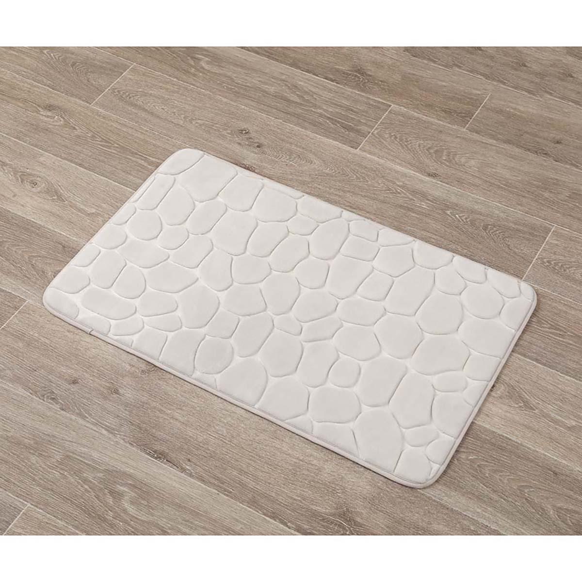 TAPIS MEMOIRE DE FORME MICROFIBRE GALET 50X80CM NATUREL
