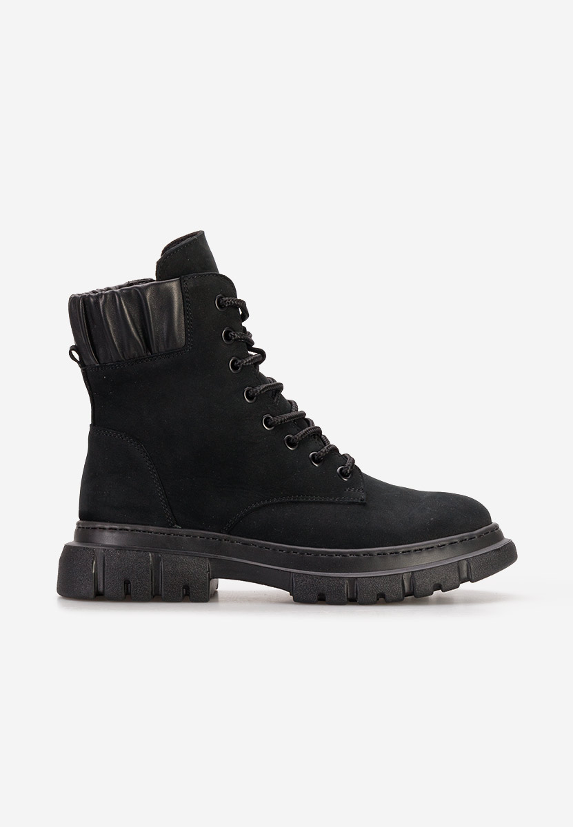 Bottines à lacets femme en cuir noirs Zarsa V2