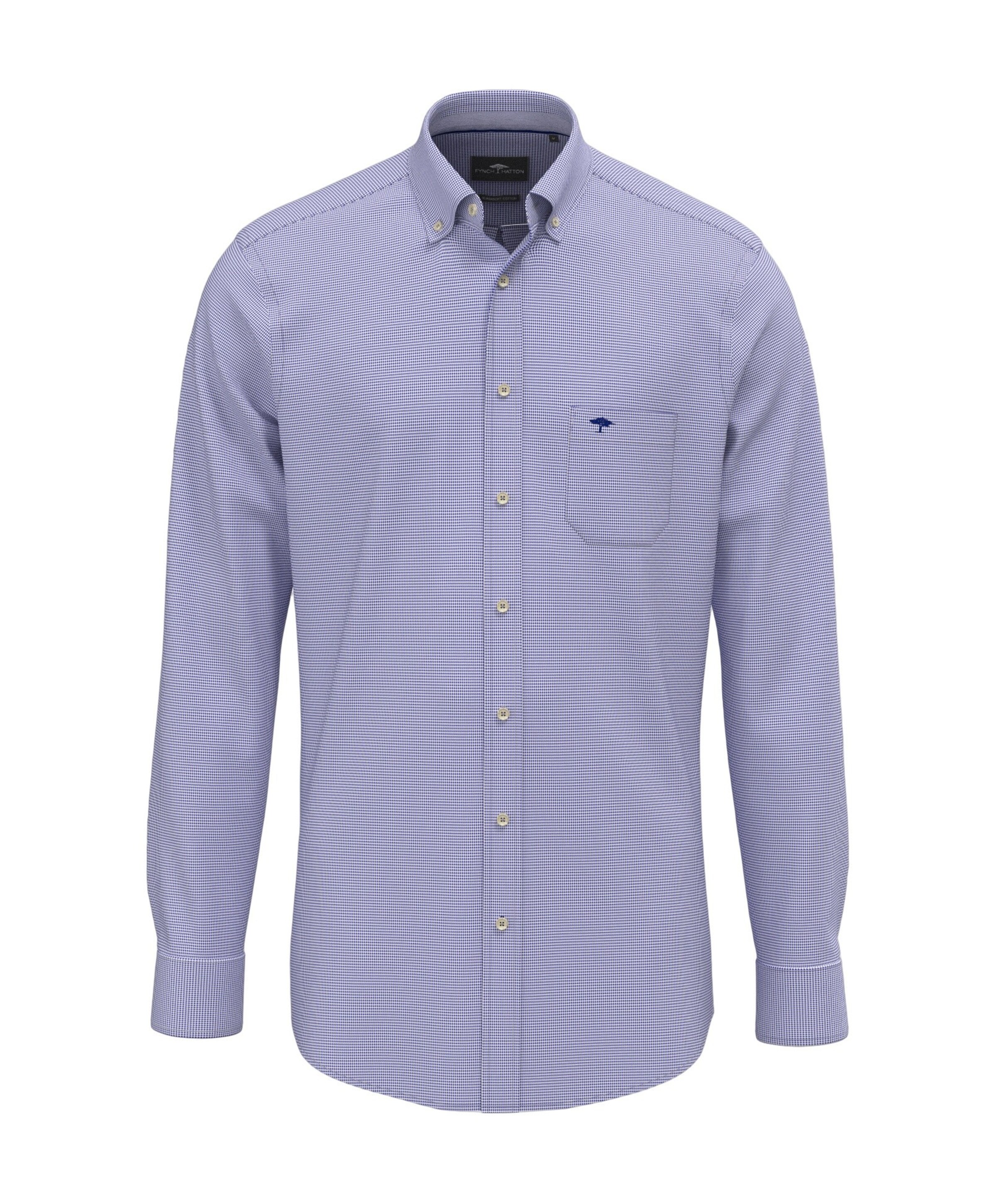 Fynch-Hatton Heren overhemd lange mouw blauw