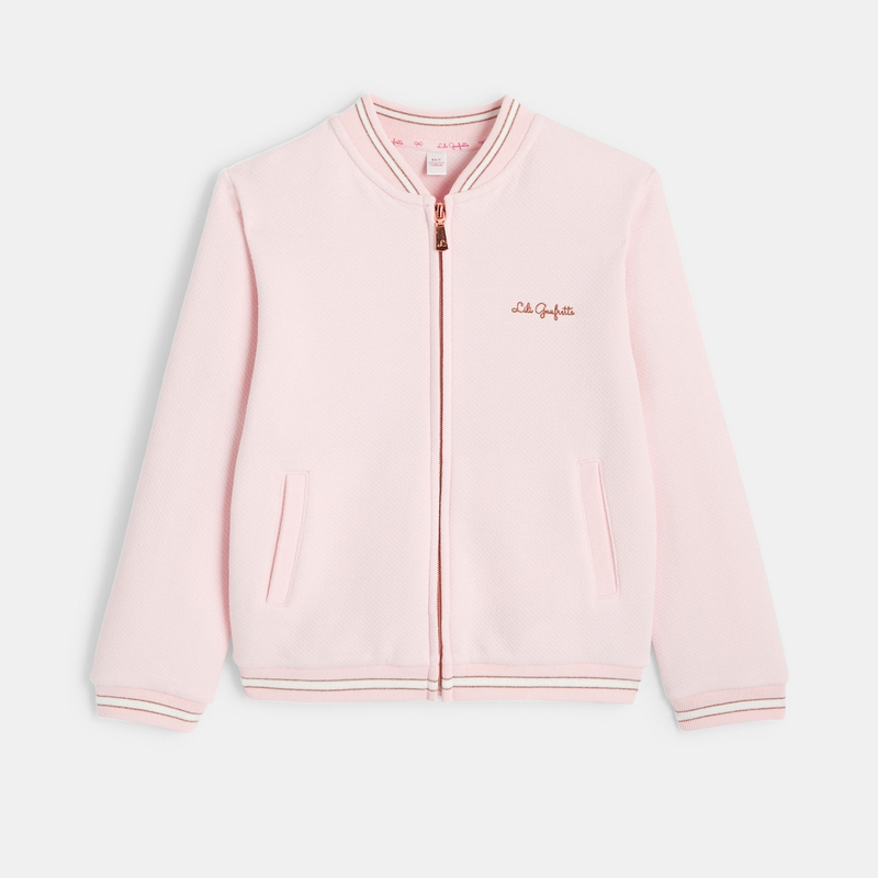 Sweat Teddy rose effet pointelle Lili Gaufrette