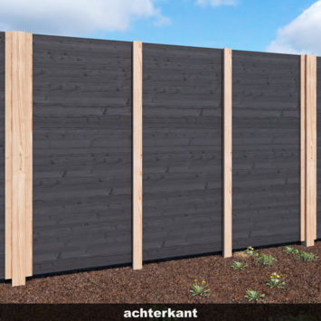 Zweeds rabatdeel Douglas hout zwart 1,2/2,7 x 19 x 240 cm