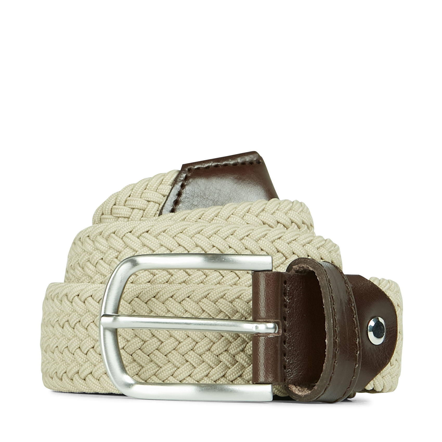 Ceinture tressée à boucle | Beige