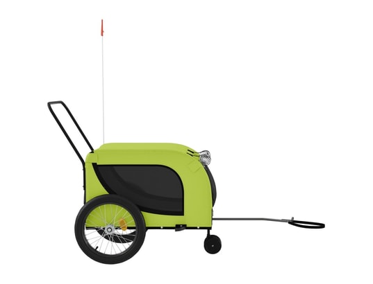 VIDAXL - Remorque de vélo pour animaux de compagnie vert et noir