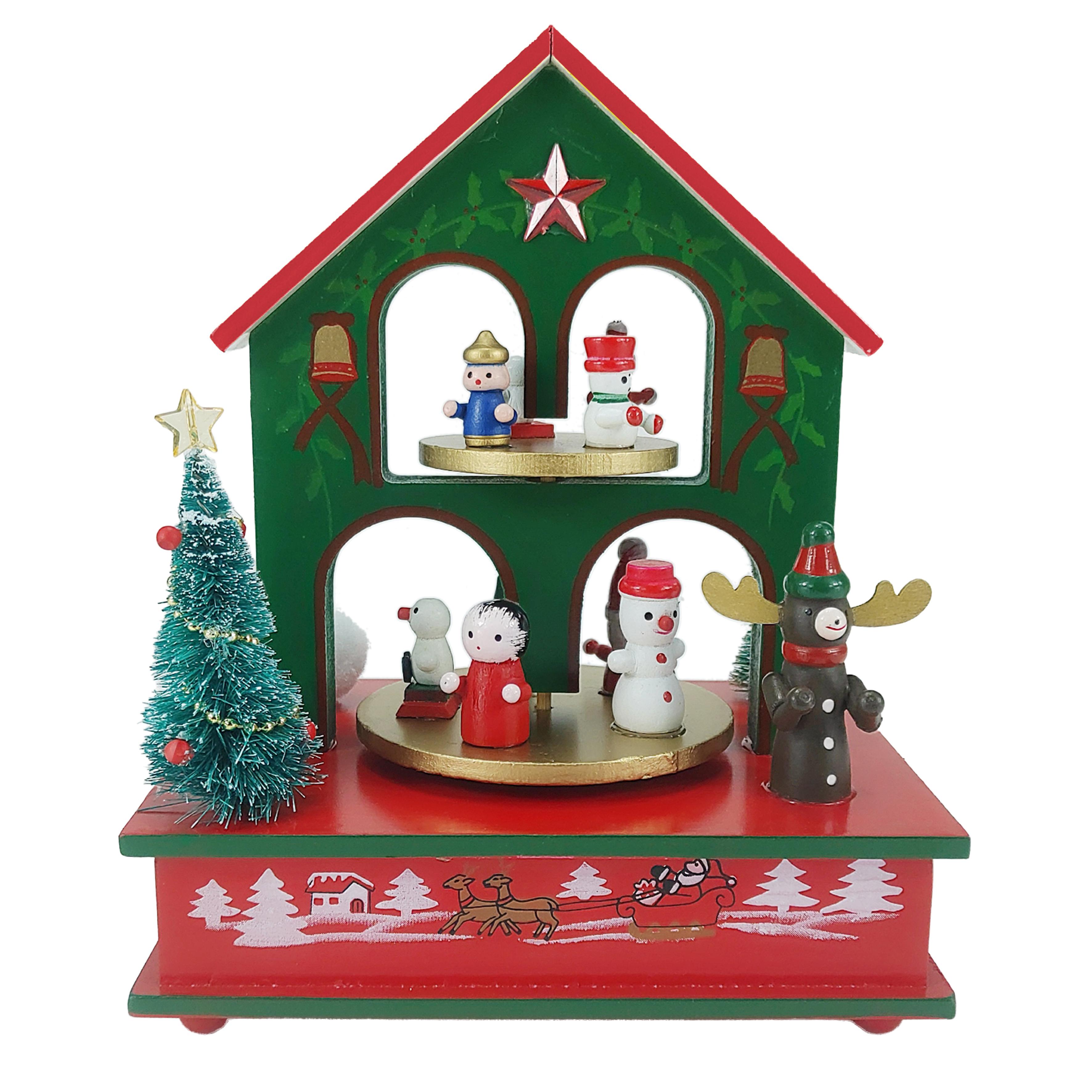 BOITE MUSIQUE MAISON NOEL H.21CM
