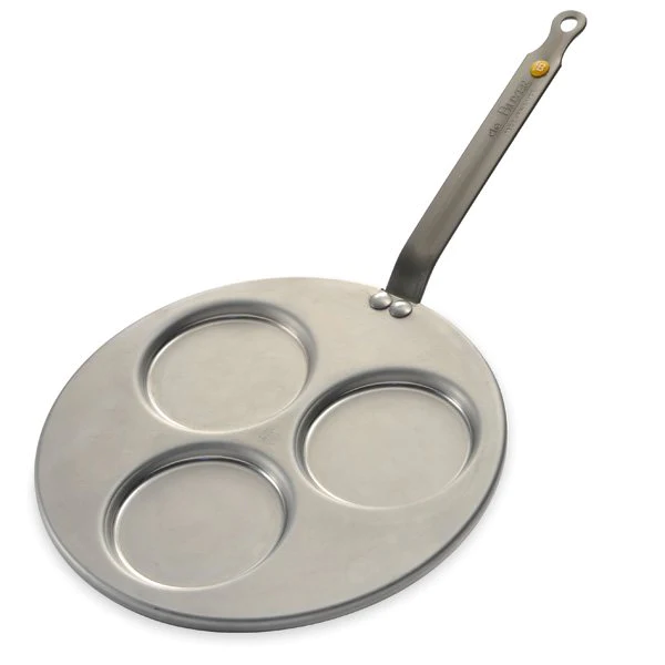 Poêle trois blinis tôle de fer blanc Mineral B Element 27 cm De Buyer