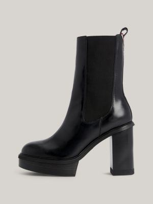 Botas Chelsea de couro de cano alto
