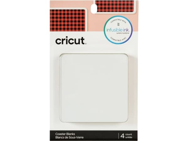 Cricut - Ølbrikke - Størrelse 9.5 x 9.5 cm - firkantet - blank (en pakke 4)