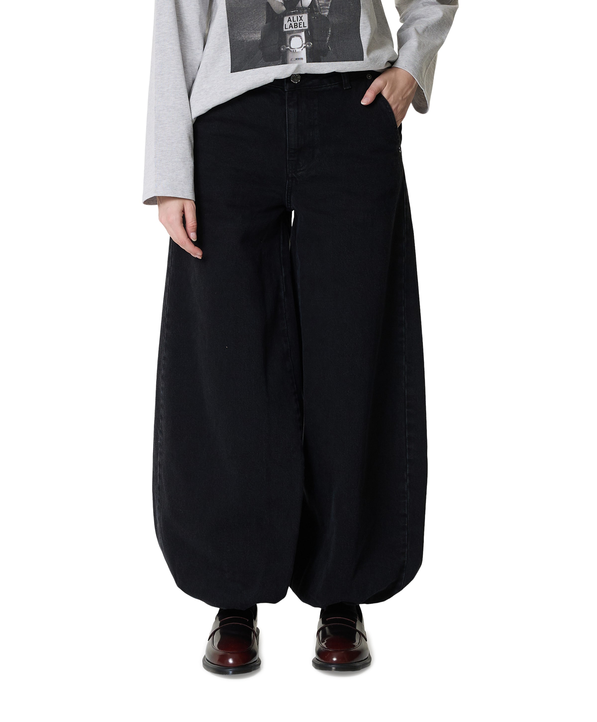 Haute L'Amitié Denim Harem Tall Black dames jeans zwart