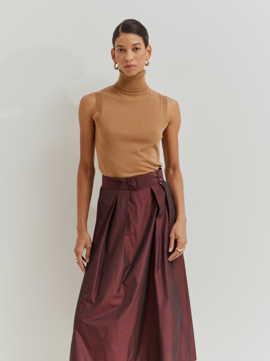 Camisola gola alta de lã