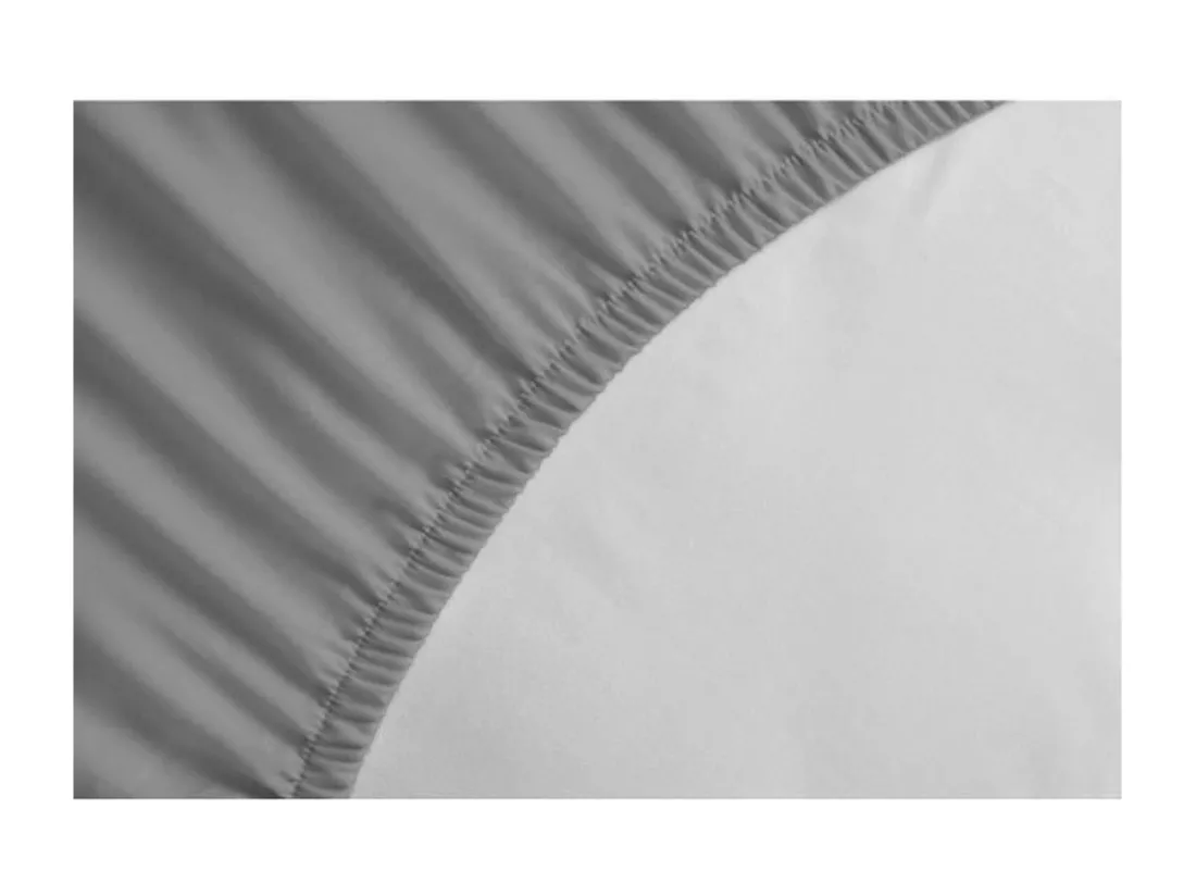 LOVELY HOME Drap Housse 100% Coton 160x200cm - Bonnet 35cm - Gris clair