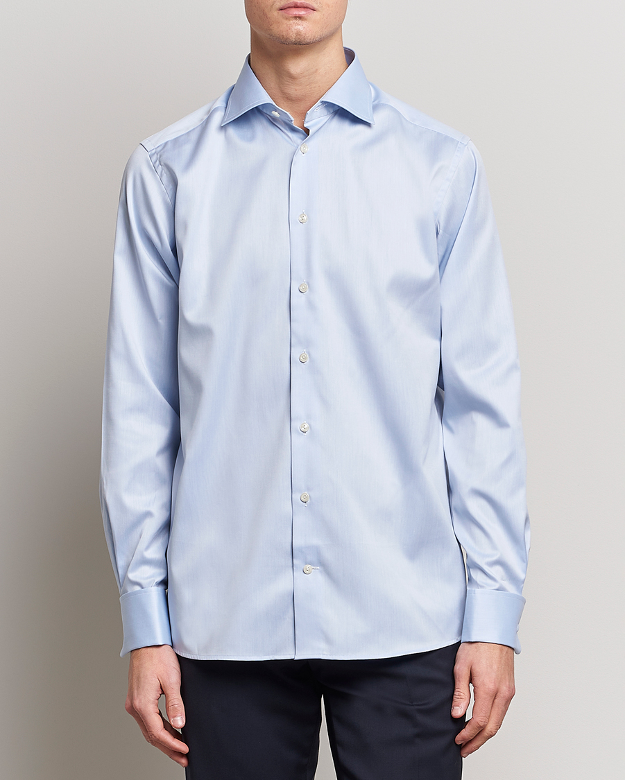 Eton Contemporary Fit Shirt Double Cuff Blue