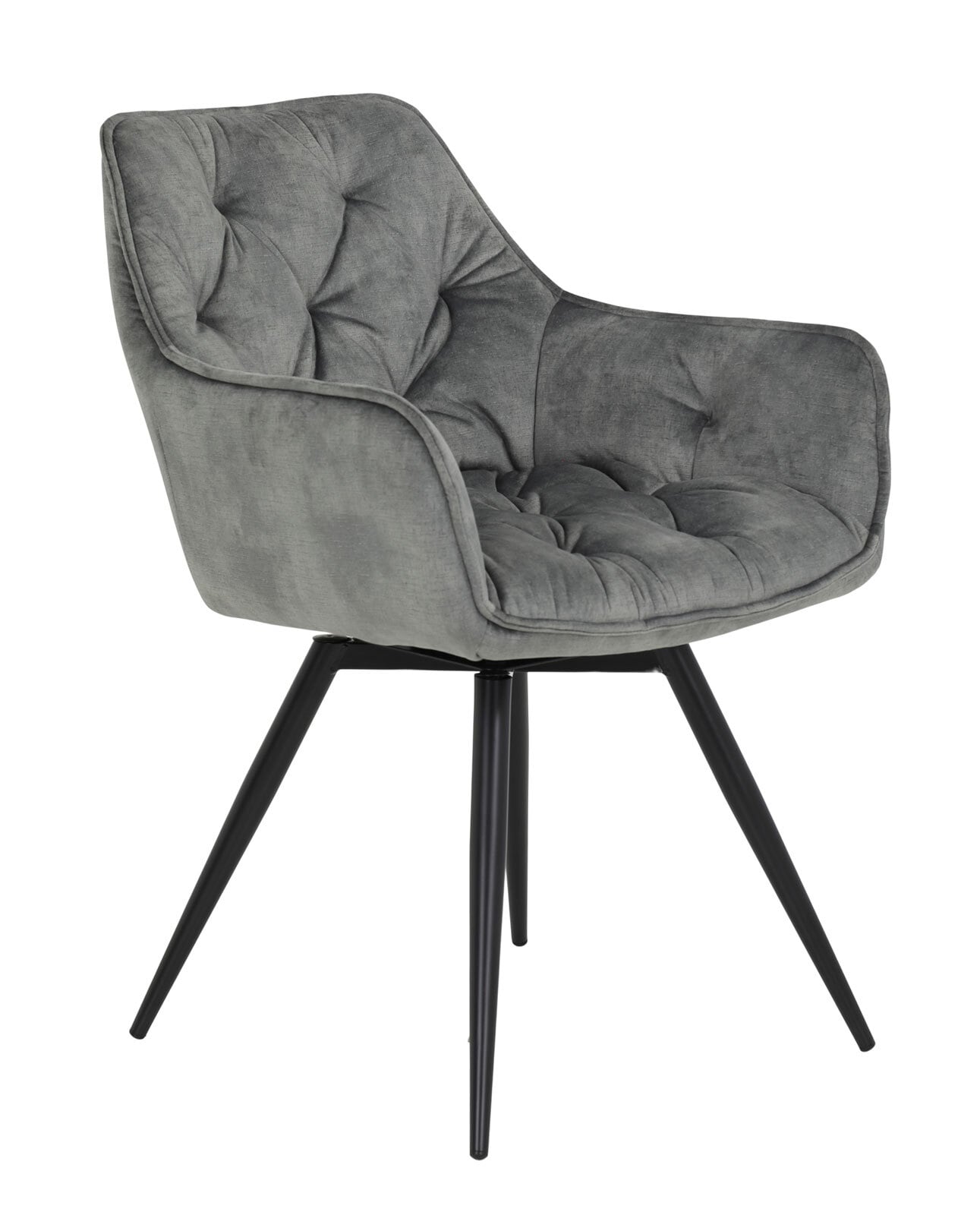 Stuhl Florentina 2er-Set Samtvelours Vintage Optik Grau 49x84x63 cm