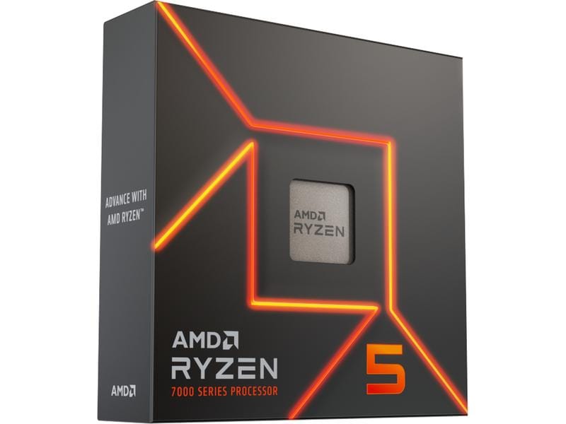AMD CPU Ryzen 5 7600X 4.7 GHz Gaming-Prozessor mit 6 Kernen, 12 Threads und einer Leistungsaufnahme von 105 W