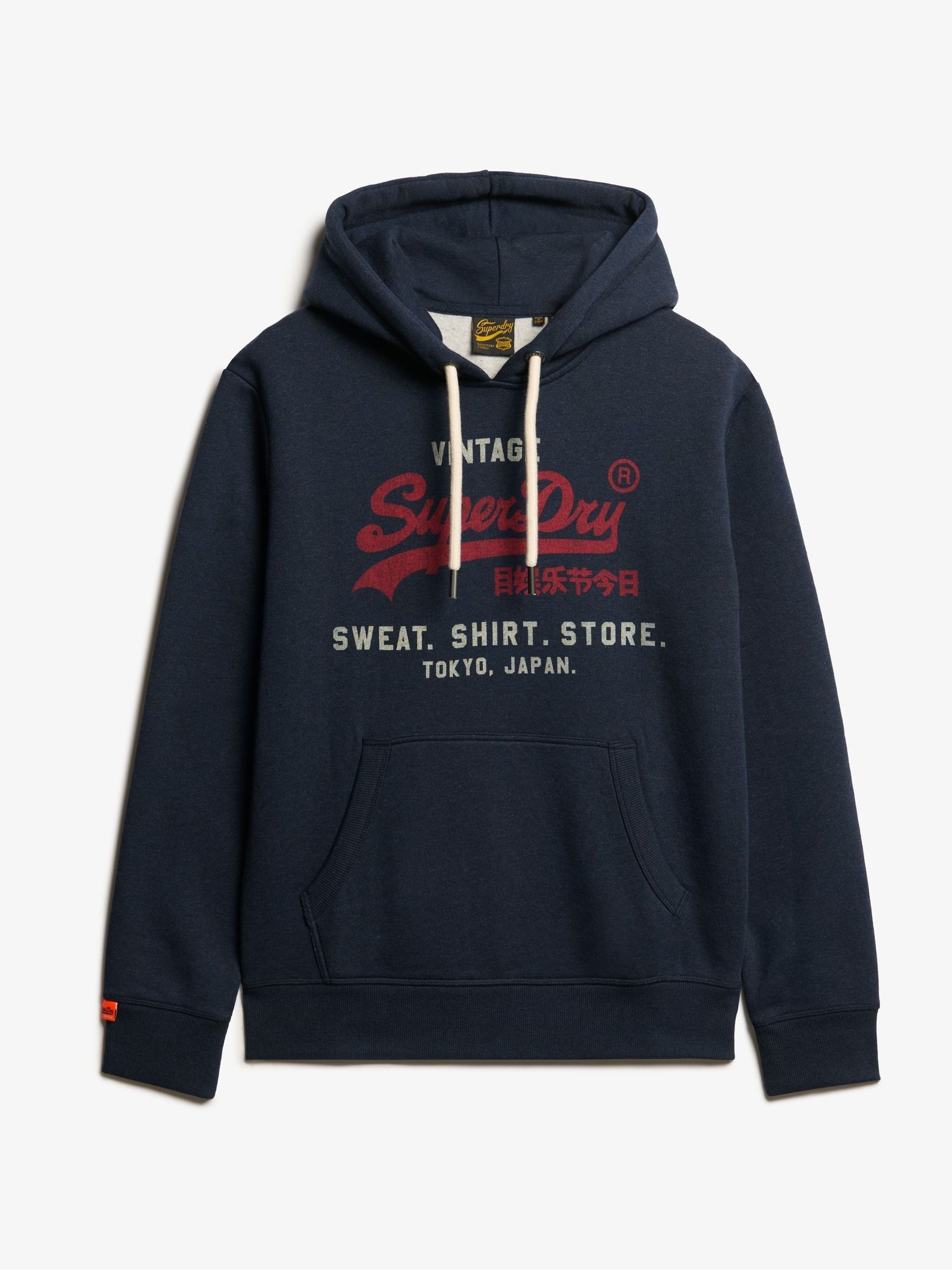 Blauw - Superdry Vintage Logo Heritage Relaxed Hoodie