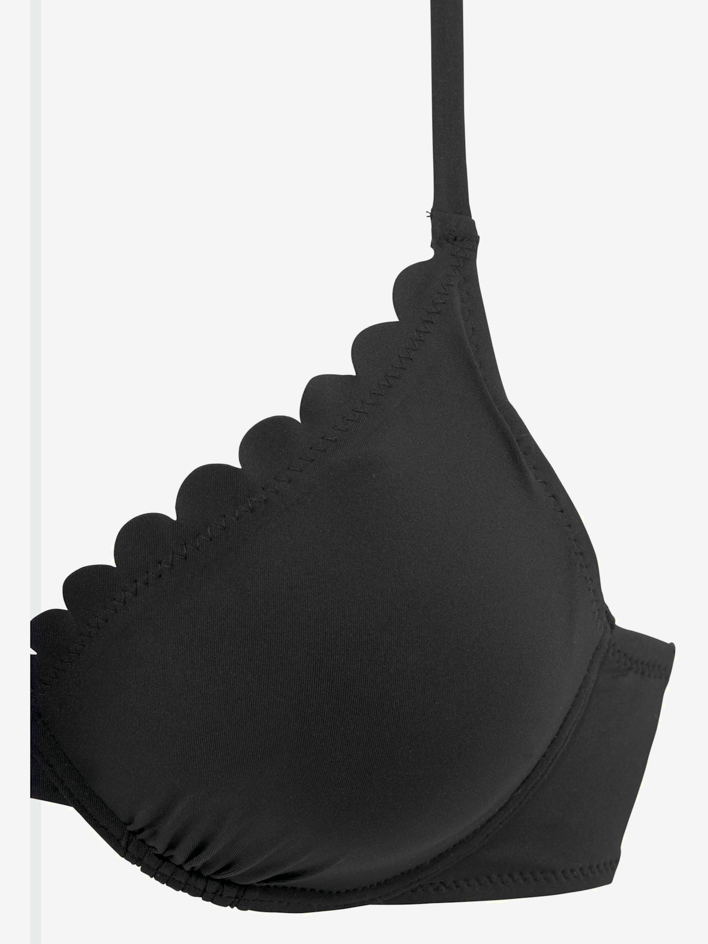 Haut de maillot de bain à armatures bords ondulés au laser