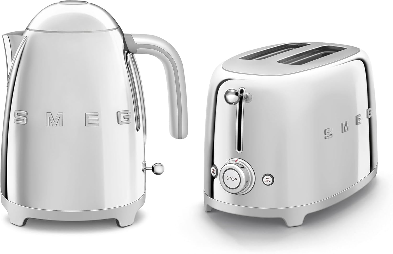Smeg KFL03SSUK & TSF01SSUK – Bouilloire chromée et grille-pain à deux tranches – Modèle bouilloire 2017