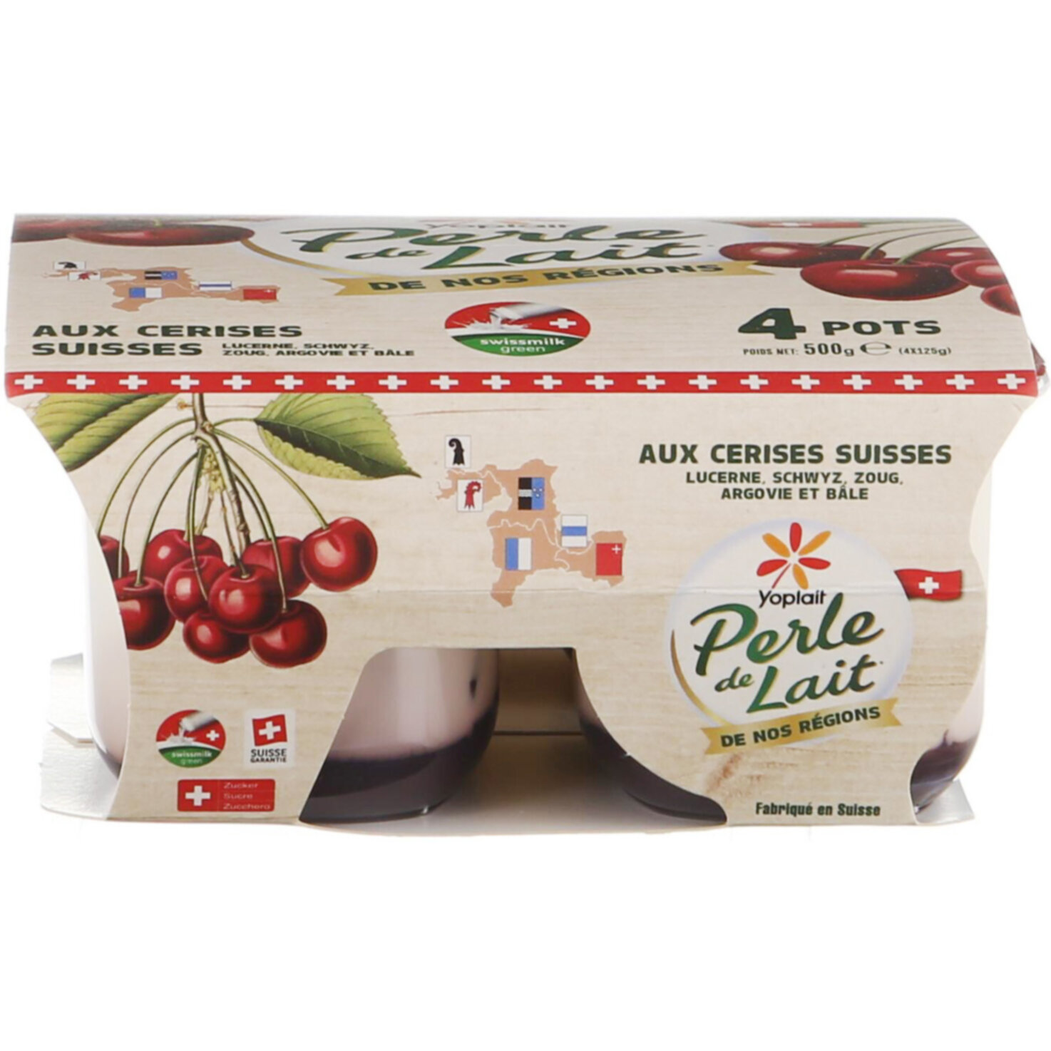 Yoplait Perle de Lait Joghurt Regio Kirsche 4x125g
