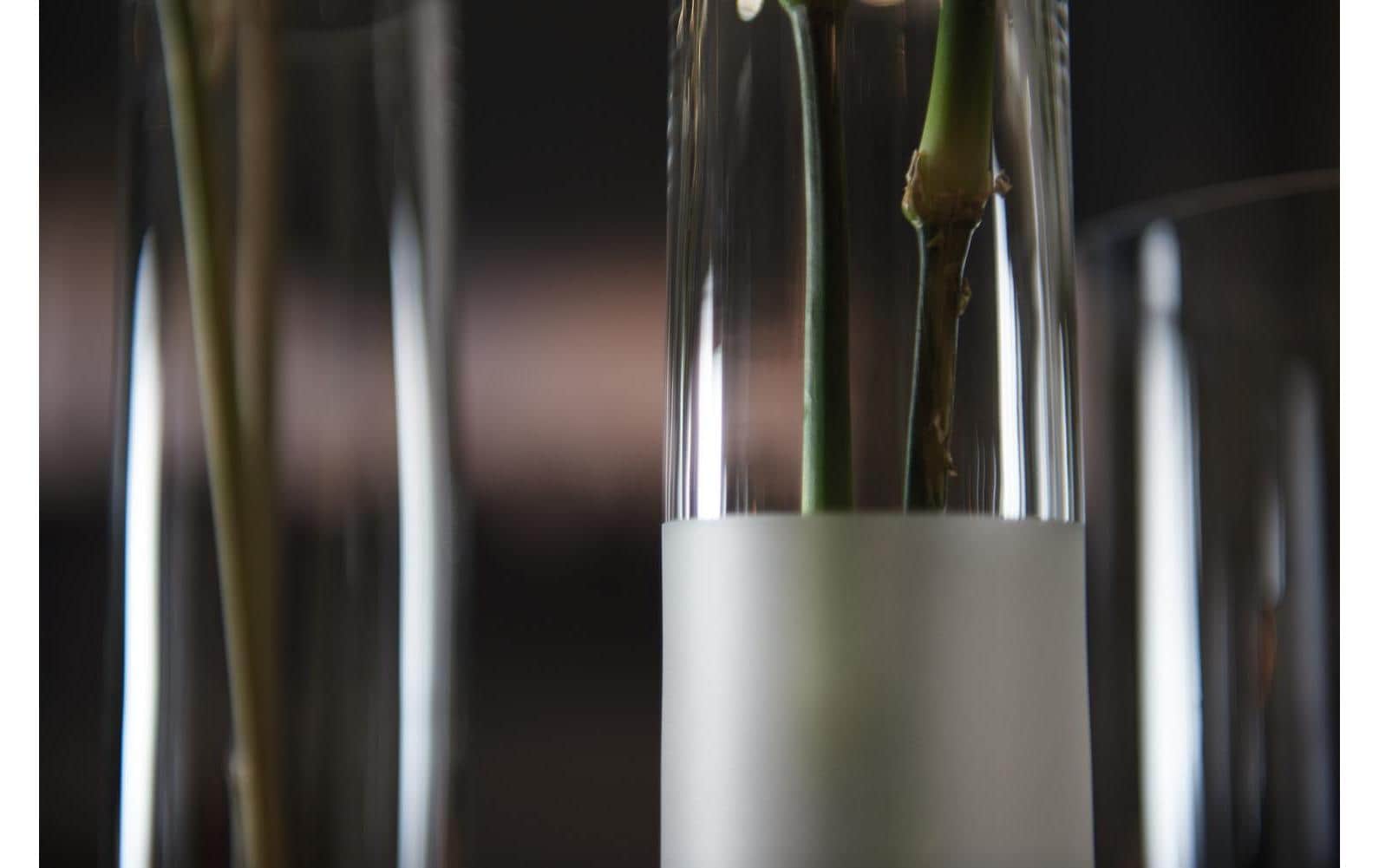 Vase Novara 30 cm 4 Stück, Transparent/Weiss<br>Vase aus Kalk-Natron-Glas, Transparent/Weiss