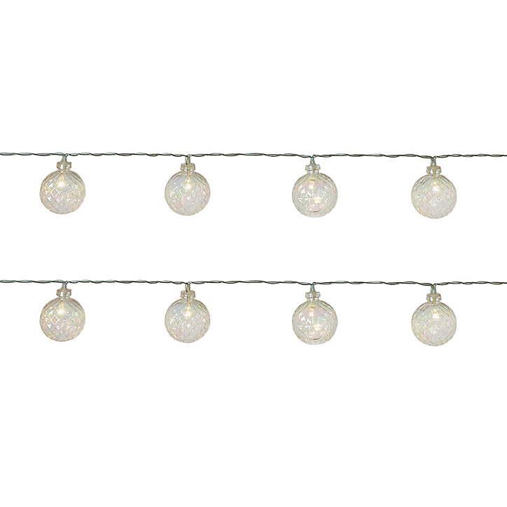 Guirlande lumineuse LED intérieure blanc chaud câble transparent 1,65 m décor boule