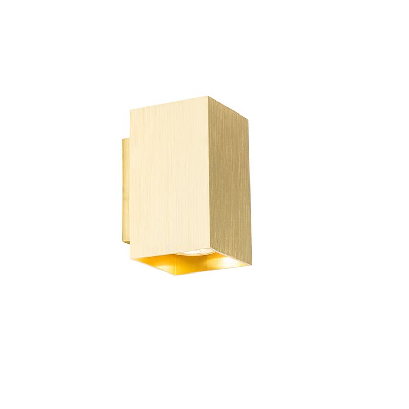Moderne wandlamp goud vierkant 2-lichts - Sandy