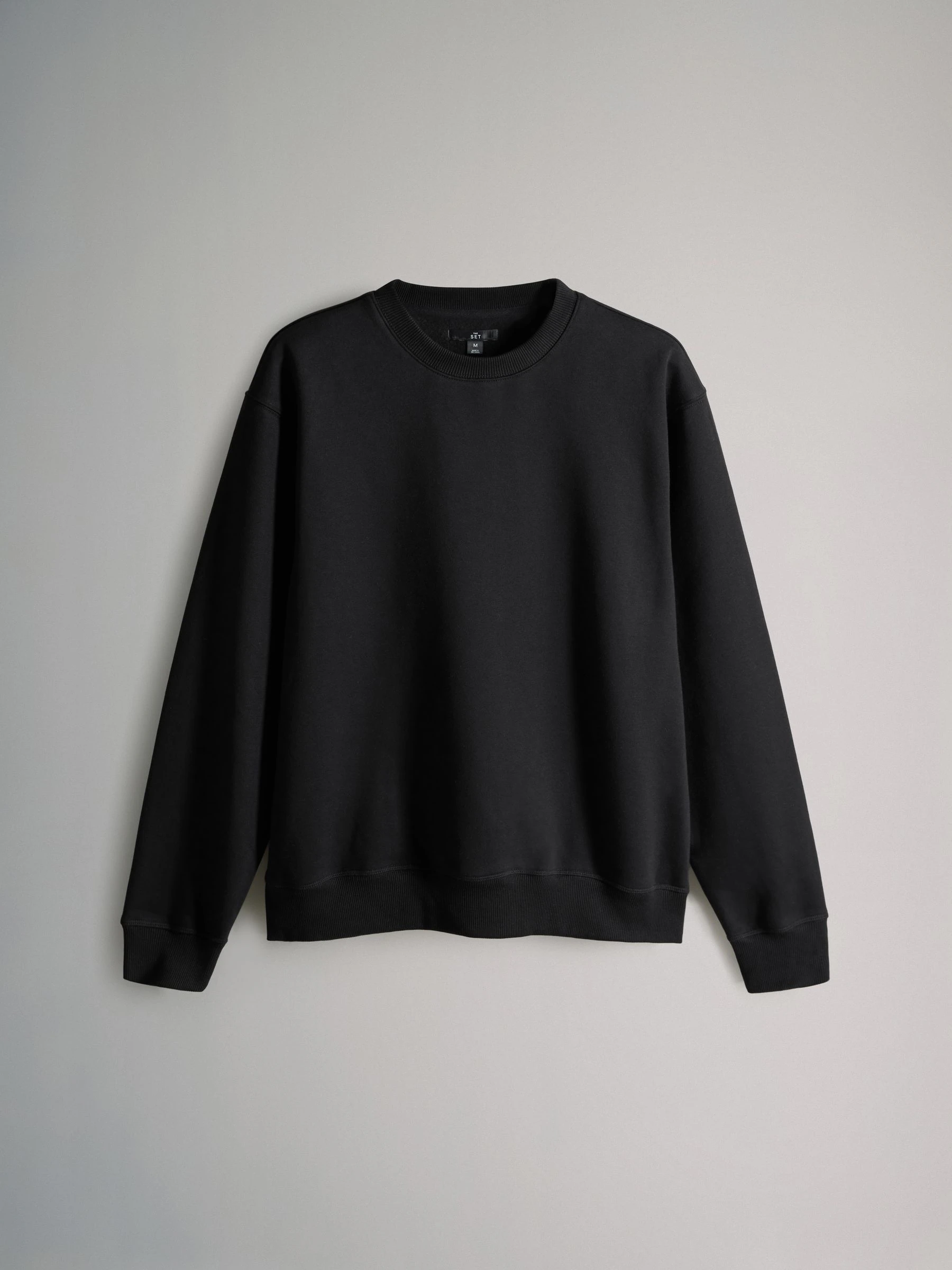 Zwart/bruin - Verpakking van 3 - The Set Crew Neck Relaxed Fit Sweat Top