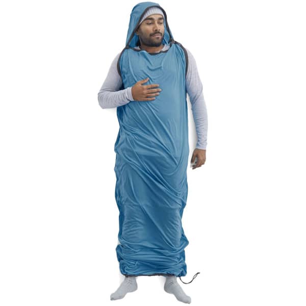 Drap sac de couchage SEA TO SUMMIT BREEZE SLEEPING BAG LINER MUMMY W/ DRAWCORD STANDARD BLUE
