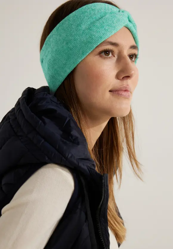 Stirnband mit Knotendetail - evergreen melange