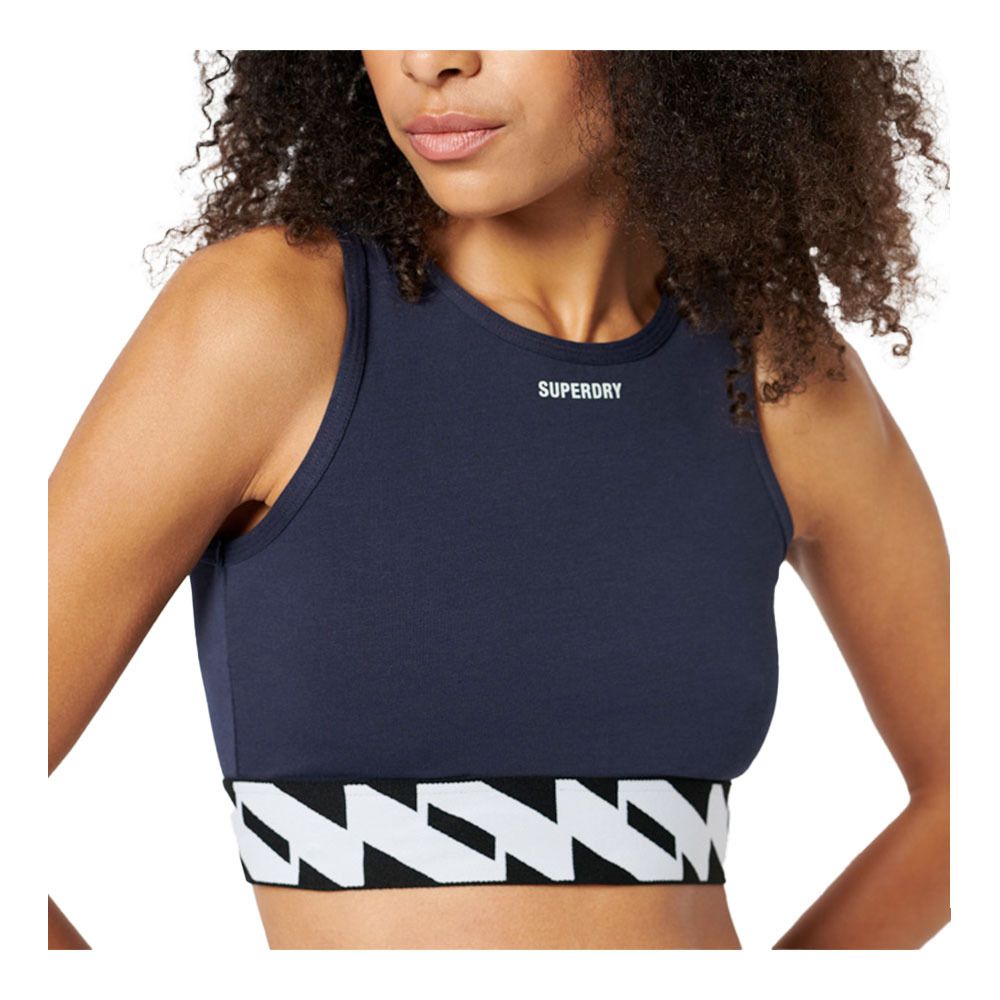 Superdry CODE ELASTIC CROP - Brassière Femme deep navy