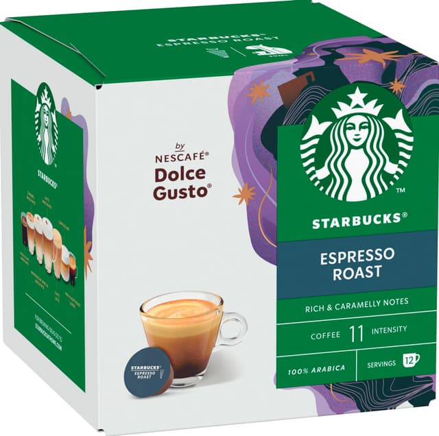 Starbucks Espresso Roast kapsler fra Nescafé Dolce Gusto (12 stk.)