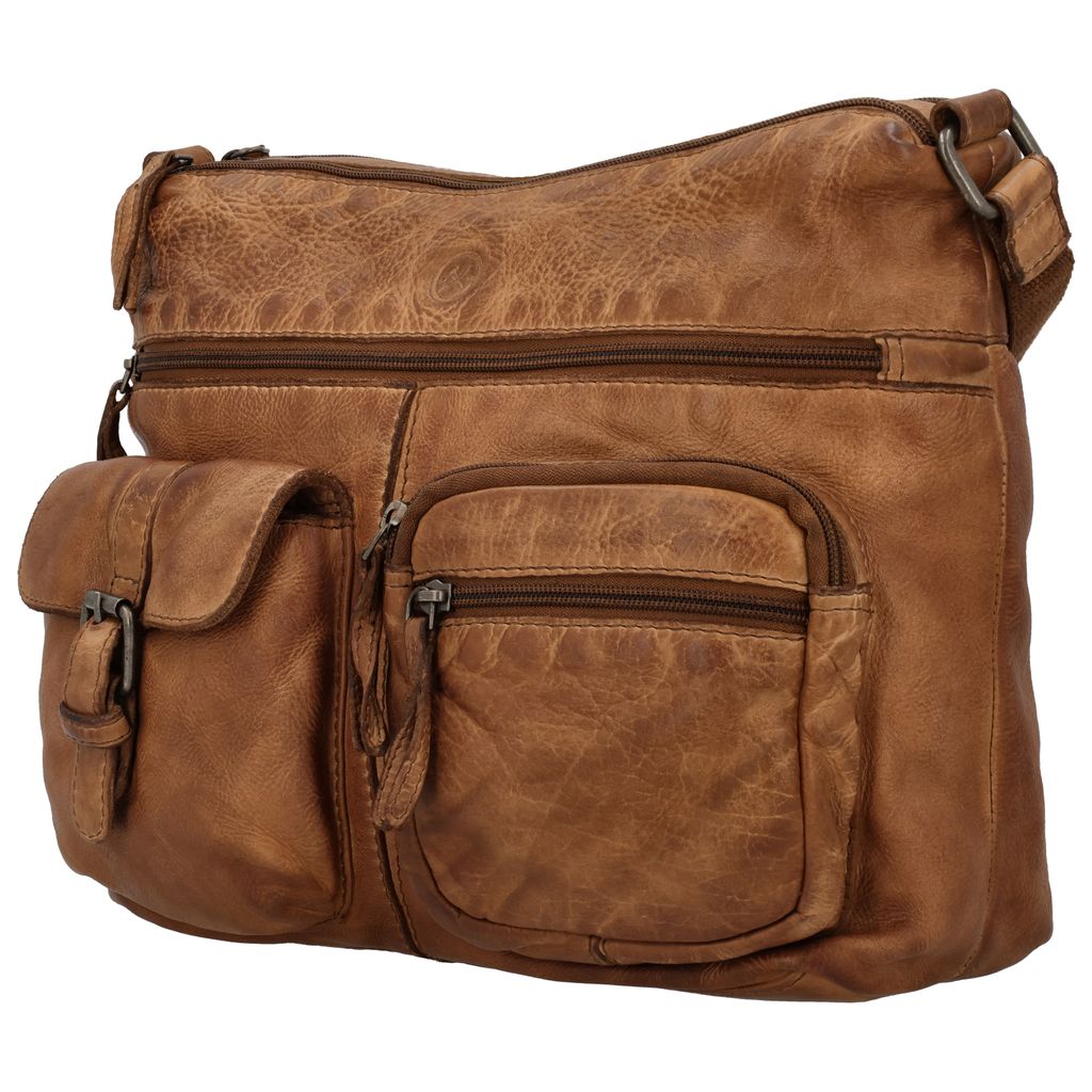 Hide & Stitches Paint Rock Crossbody Tas Cognac