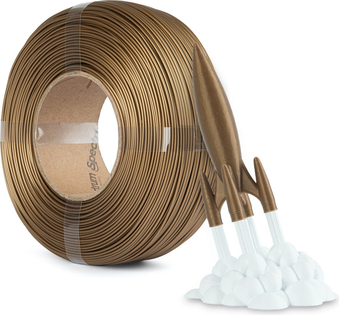 Spectrum  ReFill Premium PLA High Speed Gold, 1,75 mm / 1000 g    PLA ohne Spule für den Hochgeschwindigkeitsdruck in Speed Gold