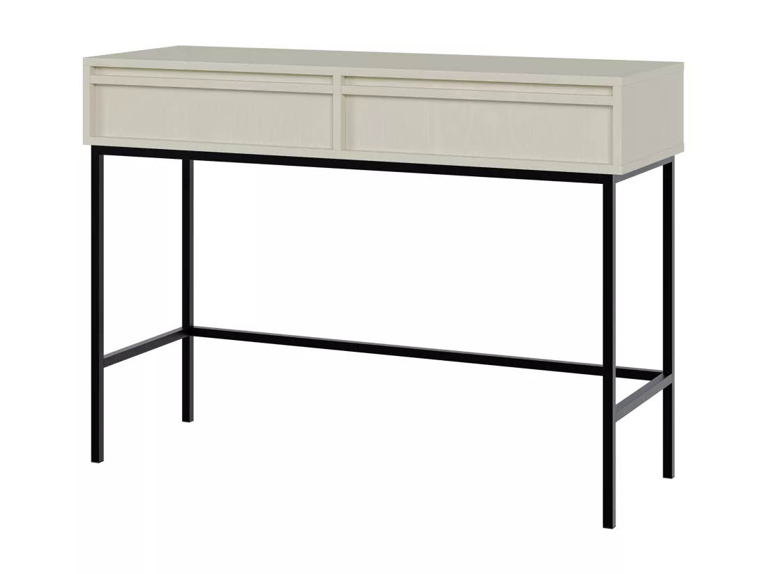 Coiffeuse - 110 cm - avec tiroirs et cadre - crème - EVO