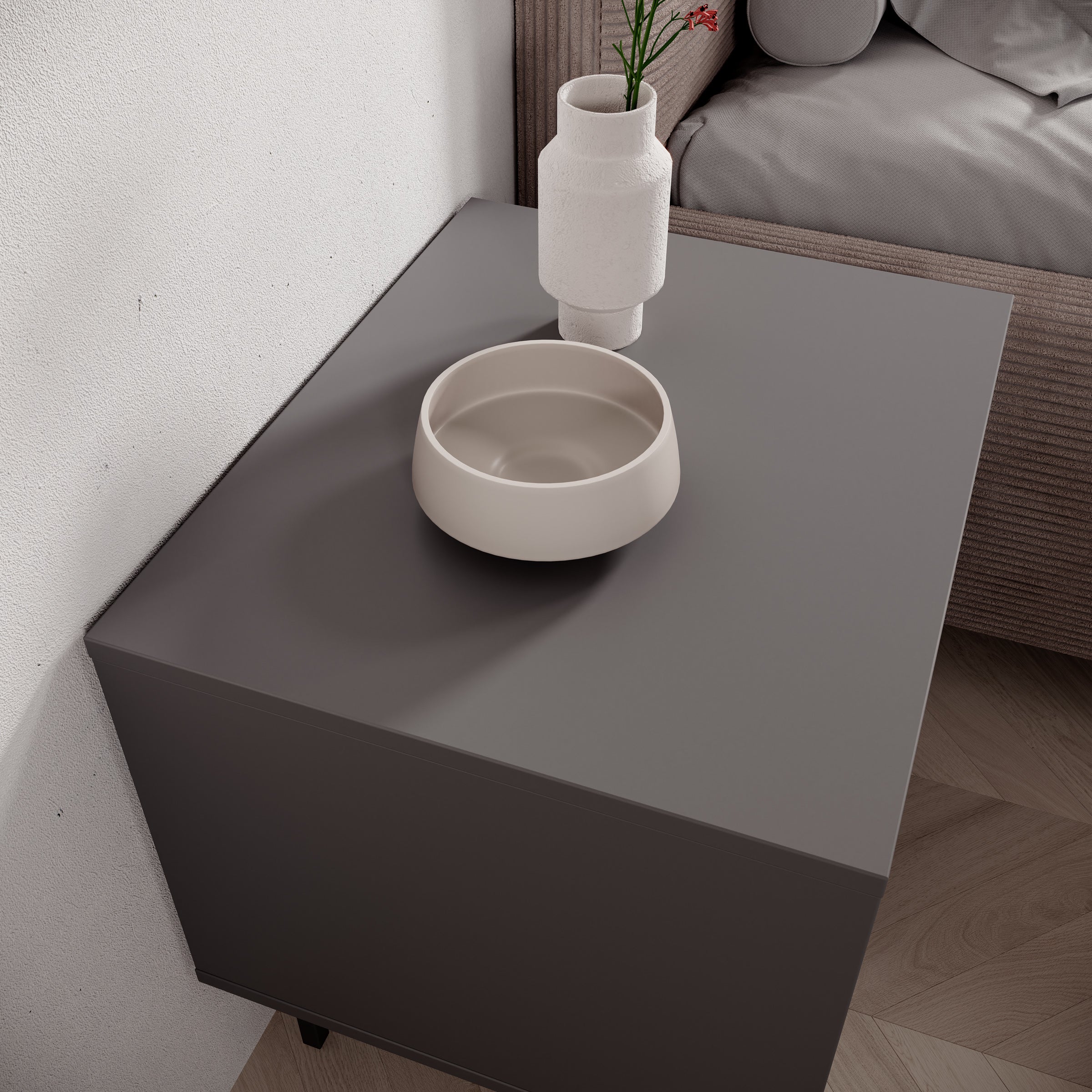 Antigo - Nachtkastje - Beige/Antraciet - 53x43x53 cm
