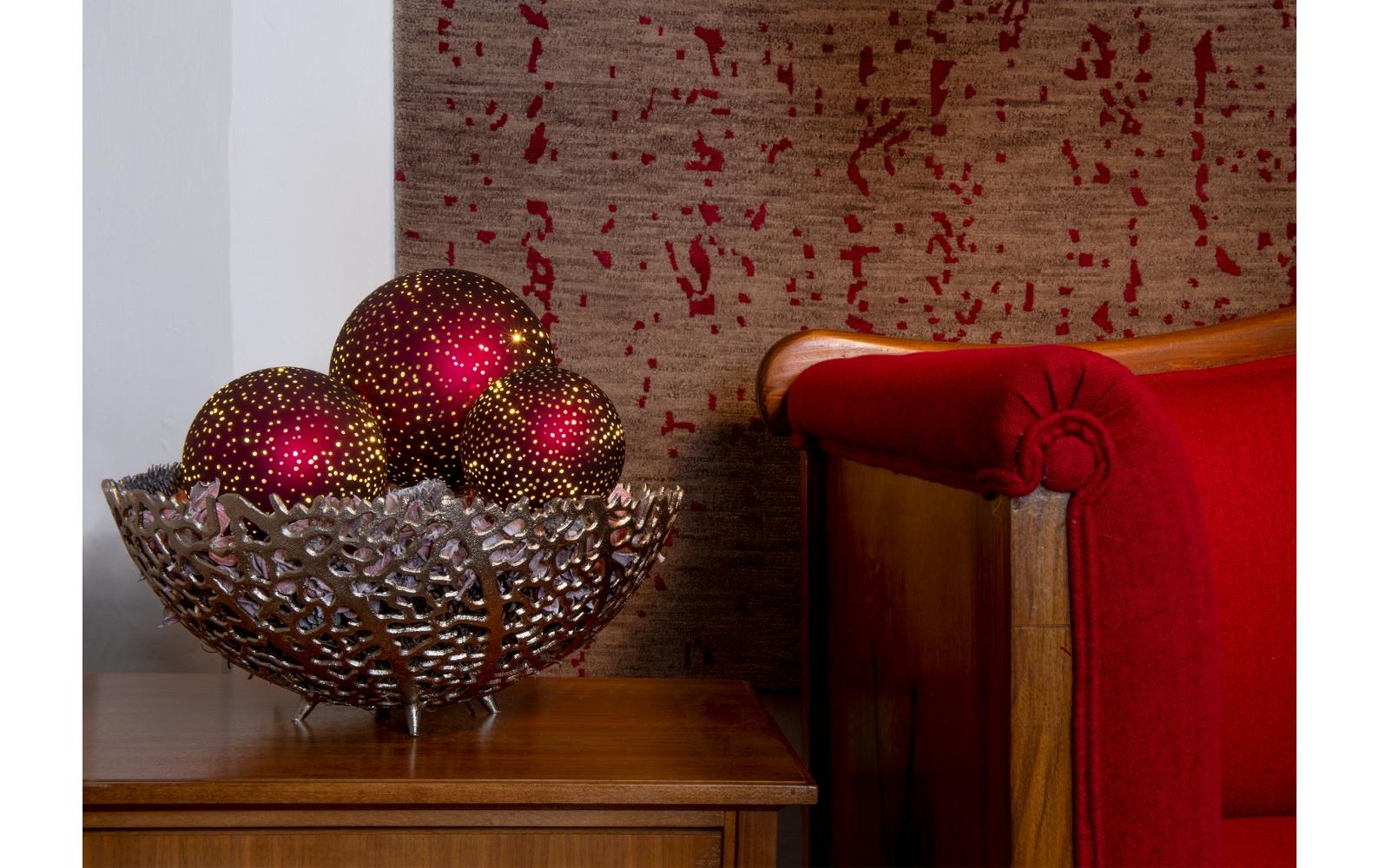 Hänger Set Ball, 3 Stück, BordeauxWeihnachtshänger für den Innenbereich