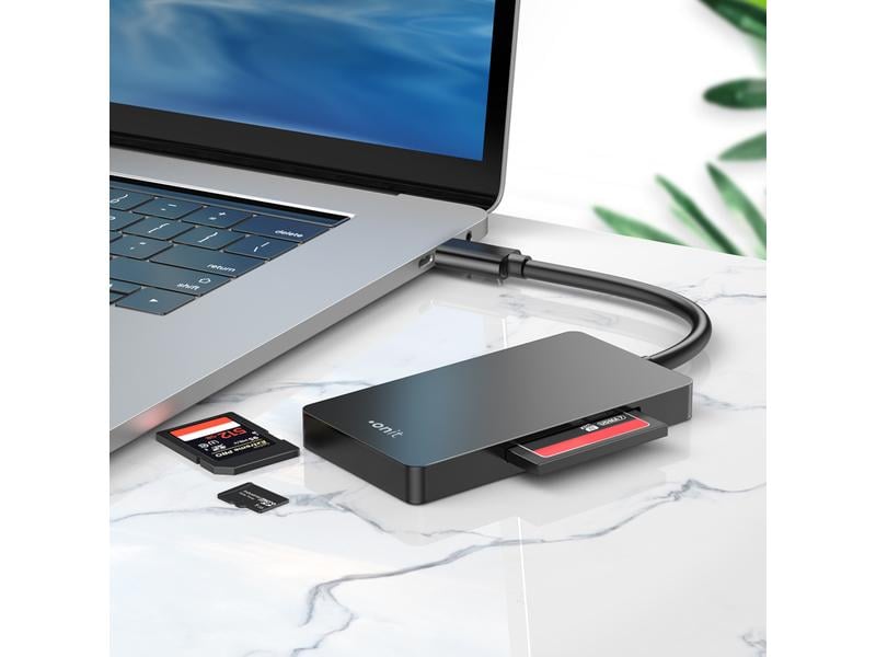 onit Card Reader Extern USB-C 3-in-1 Speicherkartenleser mit drei Slots