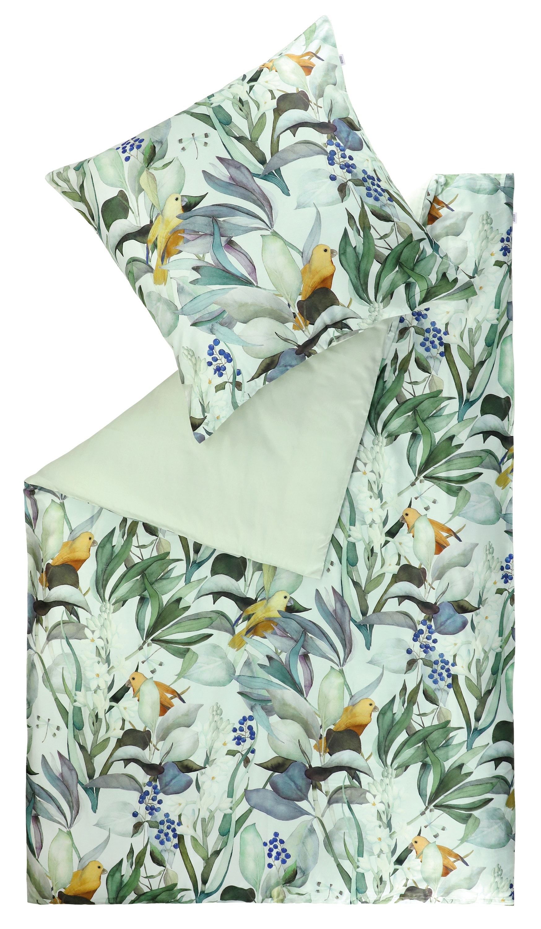 SCHÖNER WOHNEN-Kollektion Satin-Bettwäsche BIRDS 135 x 200 cm mehrfarbig