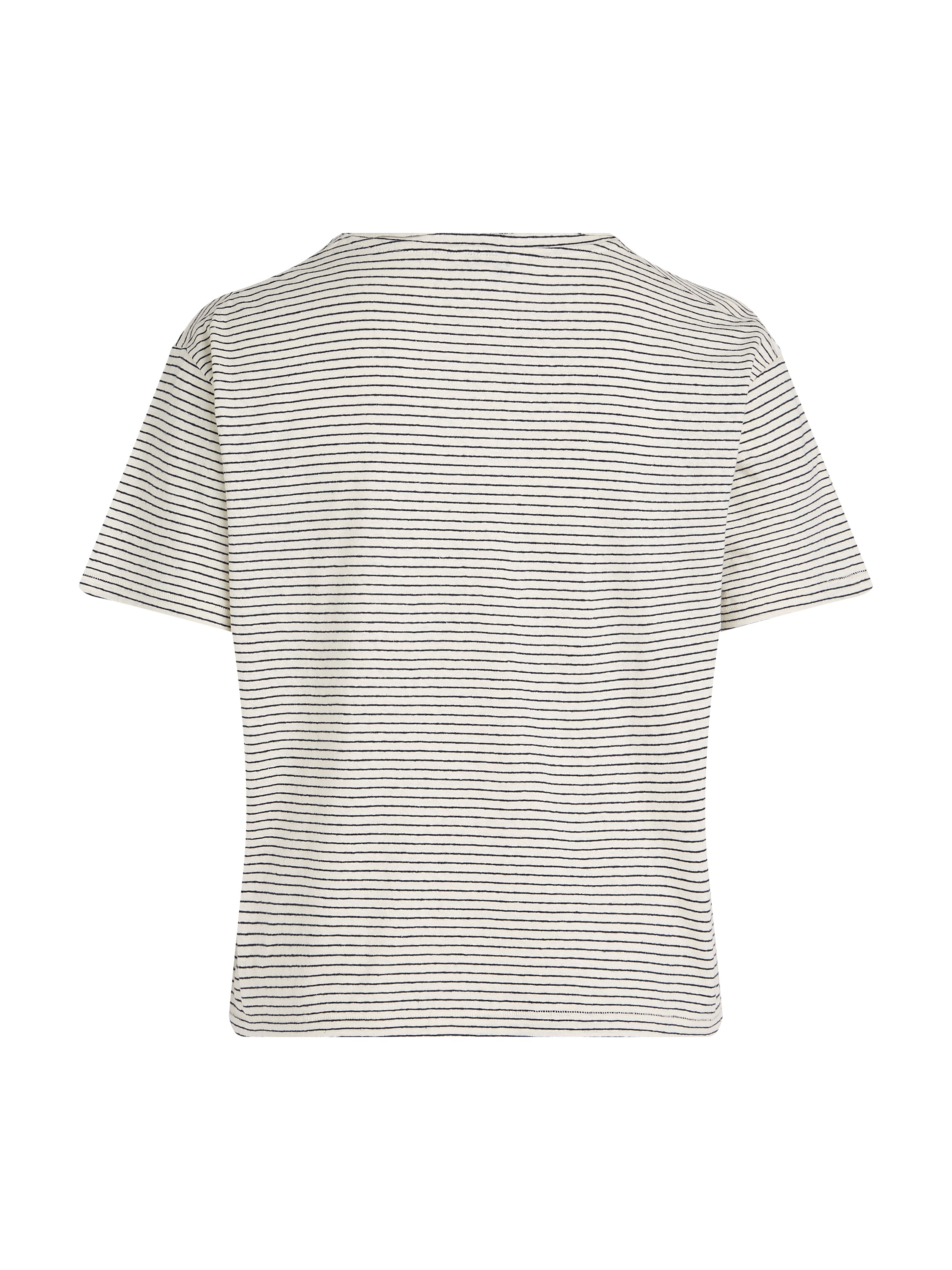 Tommy Hilfiger Curve V-Shirt »CRV MODERN CO LINEN V-NK SS«, in Grossen Grössen