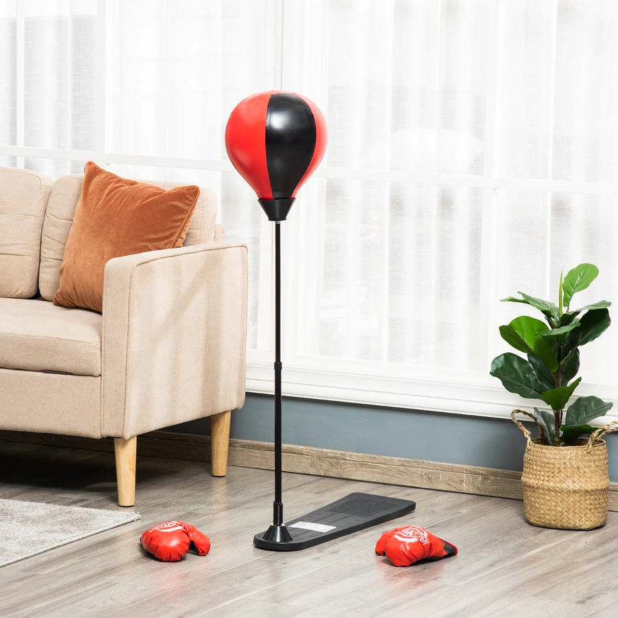HOMCOM Aufblasbarer Punchingball mit Kinder-Boxhandschuhen bunt