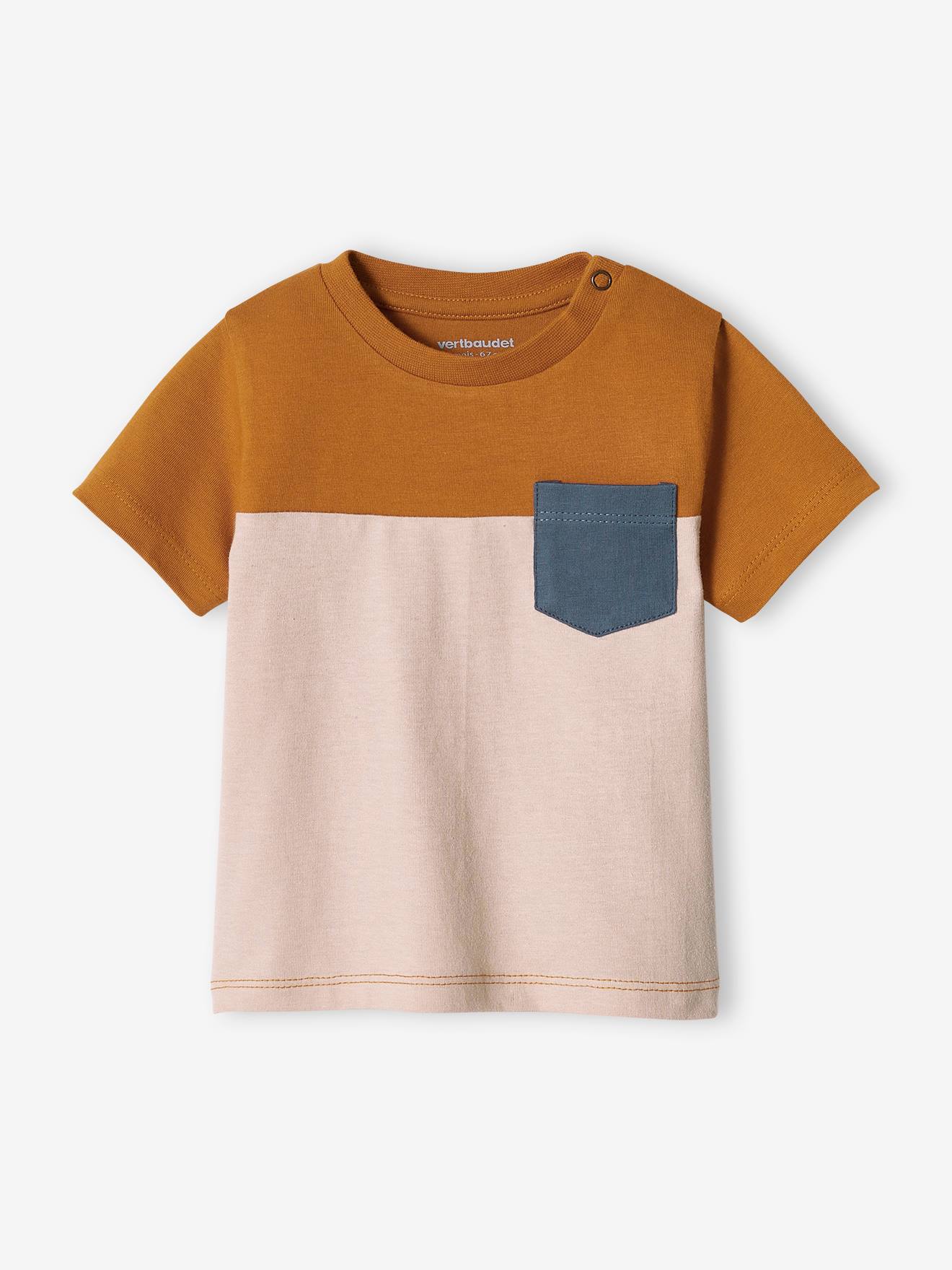 Camiseta de manga curta em tons pastel para bebê