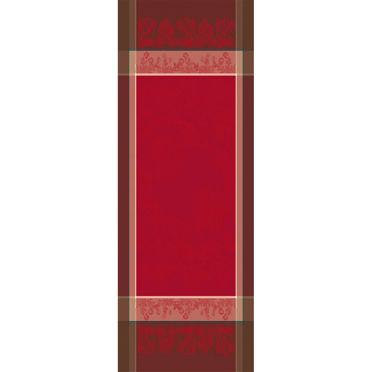 Chemin de table antitache déperlant pur coton rouge 55X150 Garnier Thi