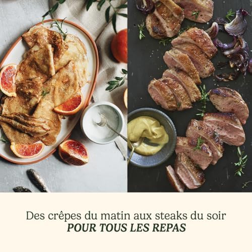 Cuisinart 3 en 1 Grilleur, gaufrier et omelette| Grilleur de sandwichs, presse à panini, crêpière Grilleur électrique | Plaques amovibles et interchangeables antiadhésives | moins d'huile | 210°C | : Cuisine et Maison