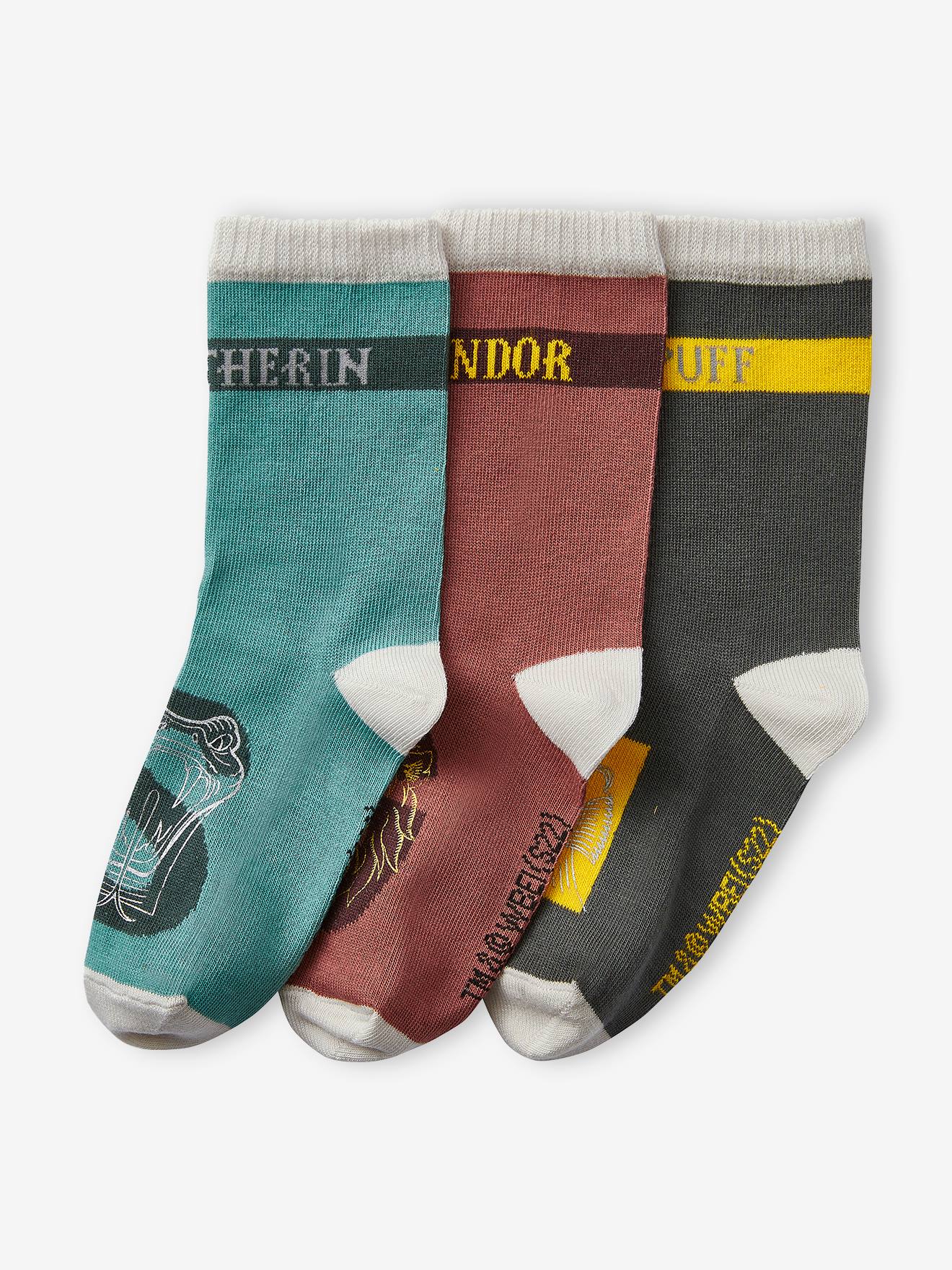 Pacote com 3 pares de meias lisas vermelhas escuras do Harry Potter®