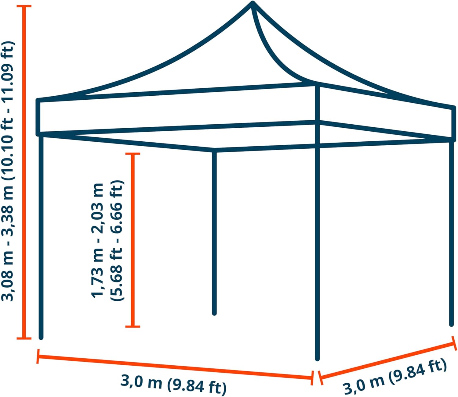 TOOLPORT Faltpavillon Faltzelt Pavillon 3x3m - 4 Seitenteile Aluminium 32mm Partyzelt 700N Creme