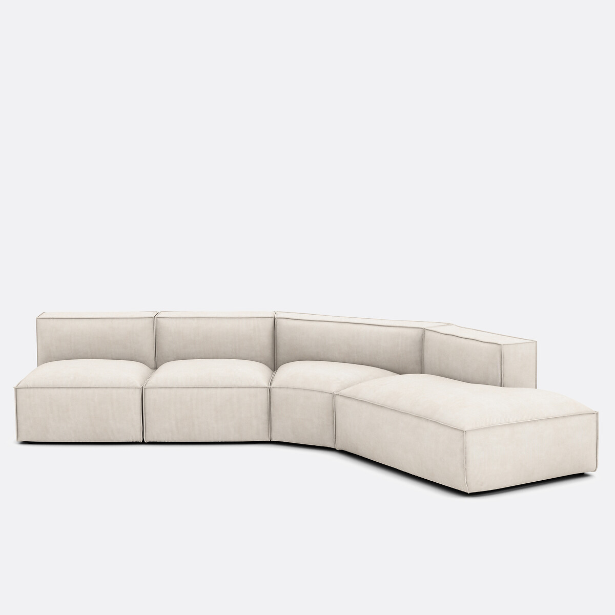 LA REDOUTE INTERIEURS<br>Canto modular aberto, veludo cotelê Seven