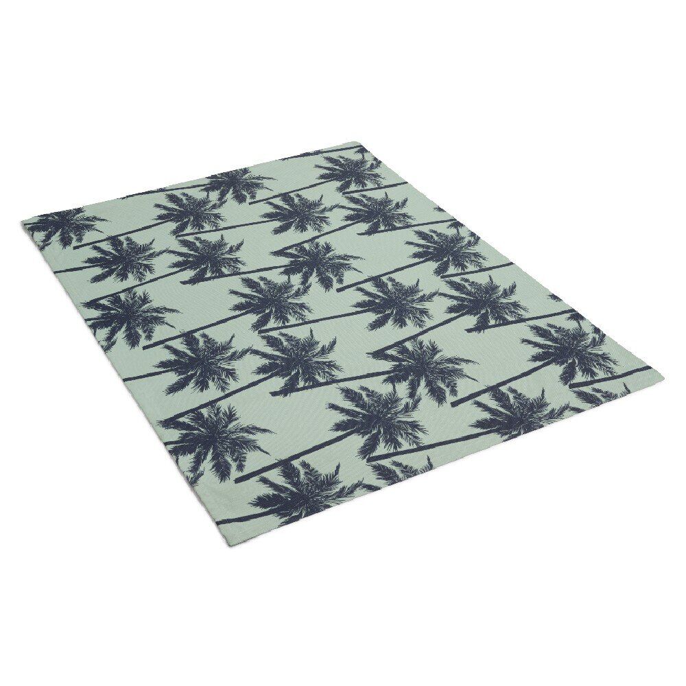 Tapis de jardin Bahamas antidérapant motif palmier vert pastel et noir